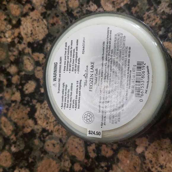 Bath & Body Works Accents White Barn Frozen Lake Scented 3 Wick